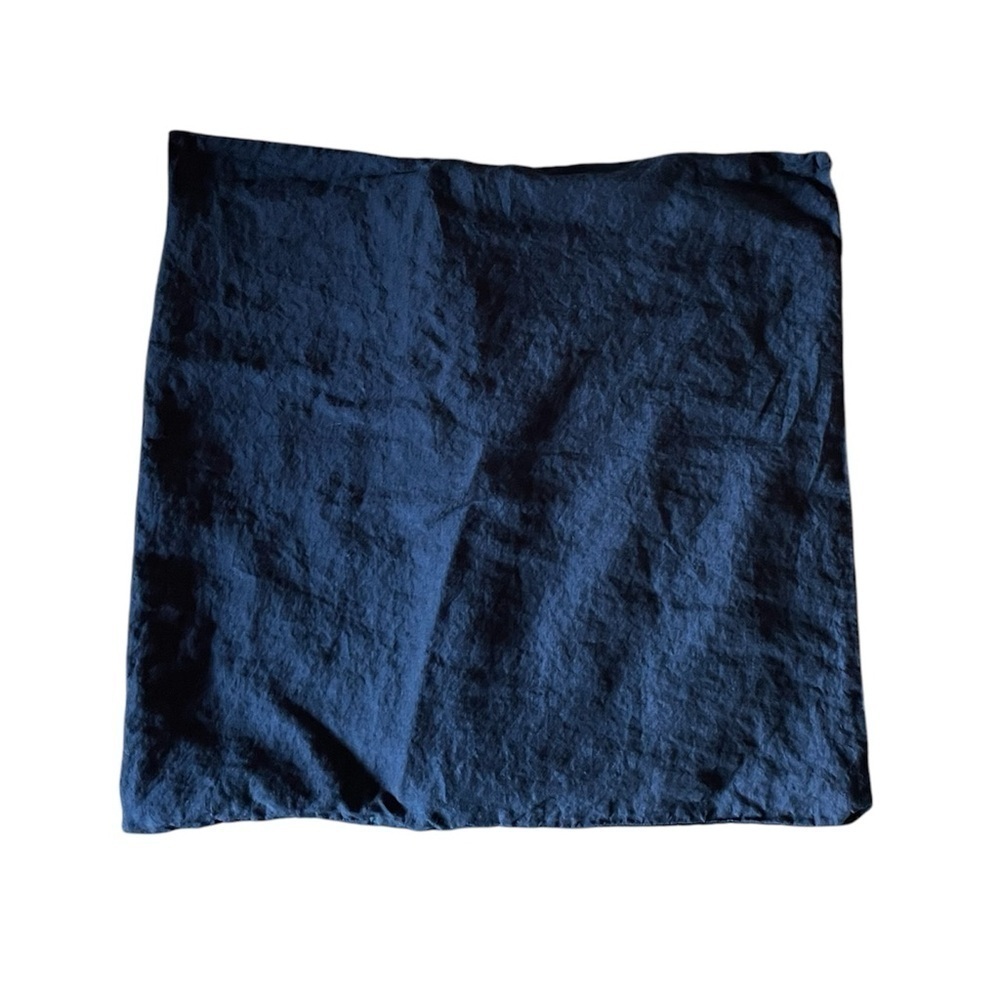 West Elm Linen Euro Pillow Sham Midnight Navy Blue
